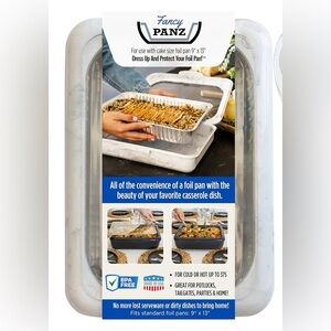 Foil Pan Protector - White/Cream Holds approx 11 3/4 x 9 1/4 x 2 1/2 pre owned
